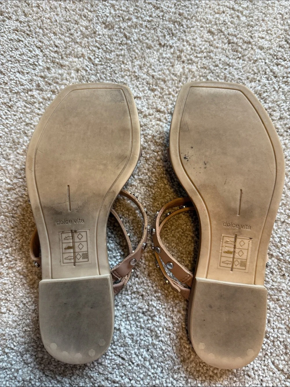Dolce Vita Brown Studded Croc-Embossed Slide Sandals